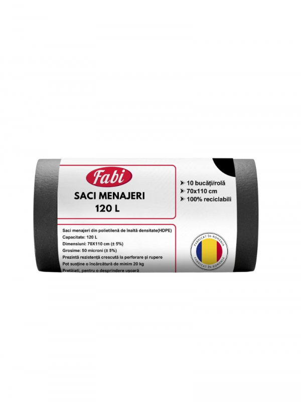 Fabi saci menaj 120L (10buc/rola), negri