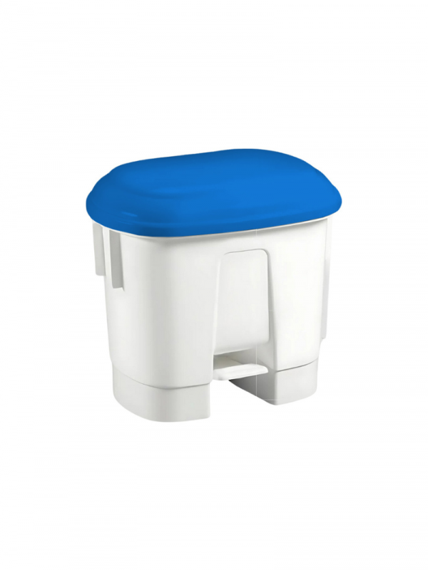 Cos de gunoi, Filmop, Sirius, 30 L, alb cu pedala si capac albastru - 0000CO3031D