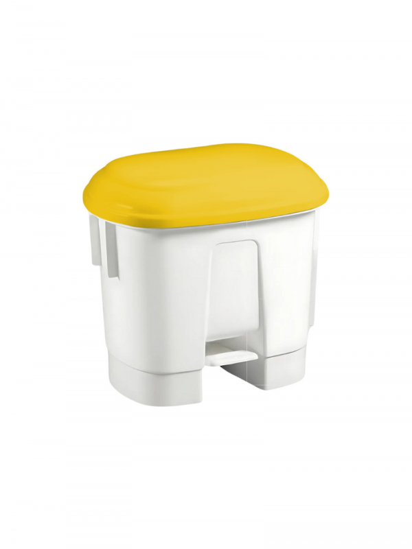 Cos de gunoi, Filmop, Sirius, 30 L, alb cu pedala si capac galben - 0000CO3033D