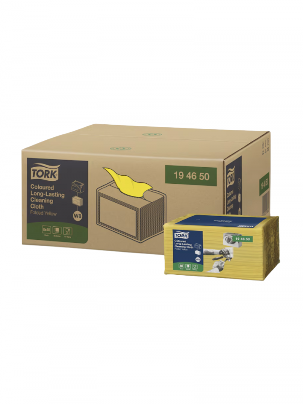 Lavete pentru curatare Tork Coloured Long-Lasting, galbene, 40 buc/set - 194650